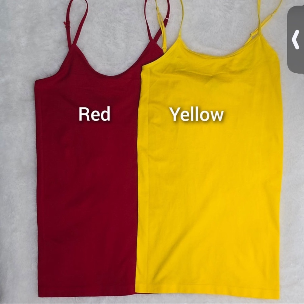 Yahada Red and Yellow Fitted Sleeveless Camisoles